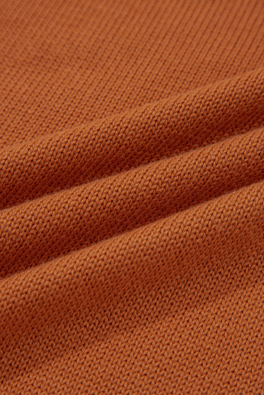 Gold Flame Solid Color Ribbed Trim Drop Shoulder Sweater 🇺🇸