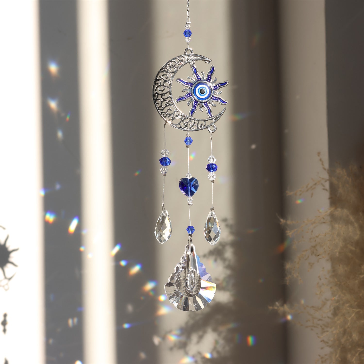 Devil's Eye Sunshine Catcher Lucky Tree Crystal Ornaments Outdoor Garden Home Window Hanging Decorations 🇨🇳