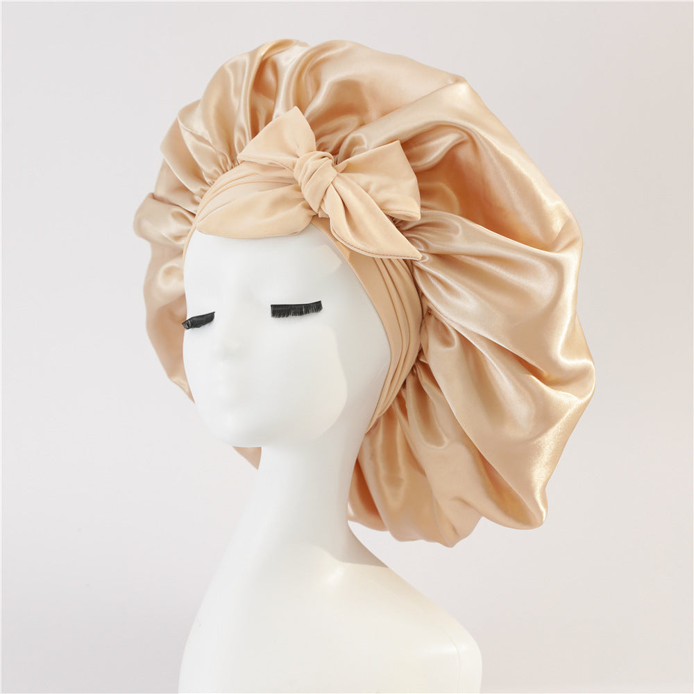 New Silk Bonnet For Sleeping Women Satin Bonnet Hair Bonnet Night Sleep Cap Scarf Wrap For Curly Hair With Tie Band For Curly Hair 🇨🇳