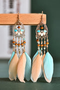 Multicolor Bohemian Hollow-out Feather Tassel Earrings 🇨🇳