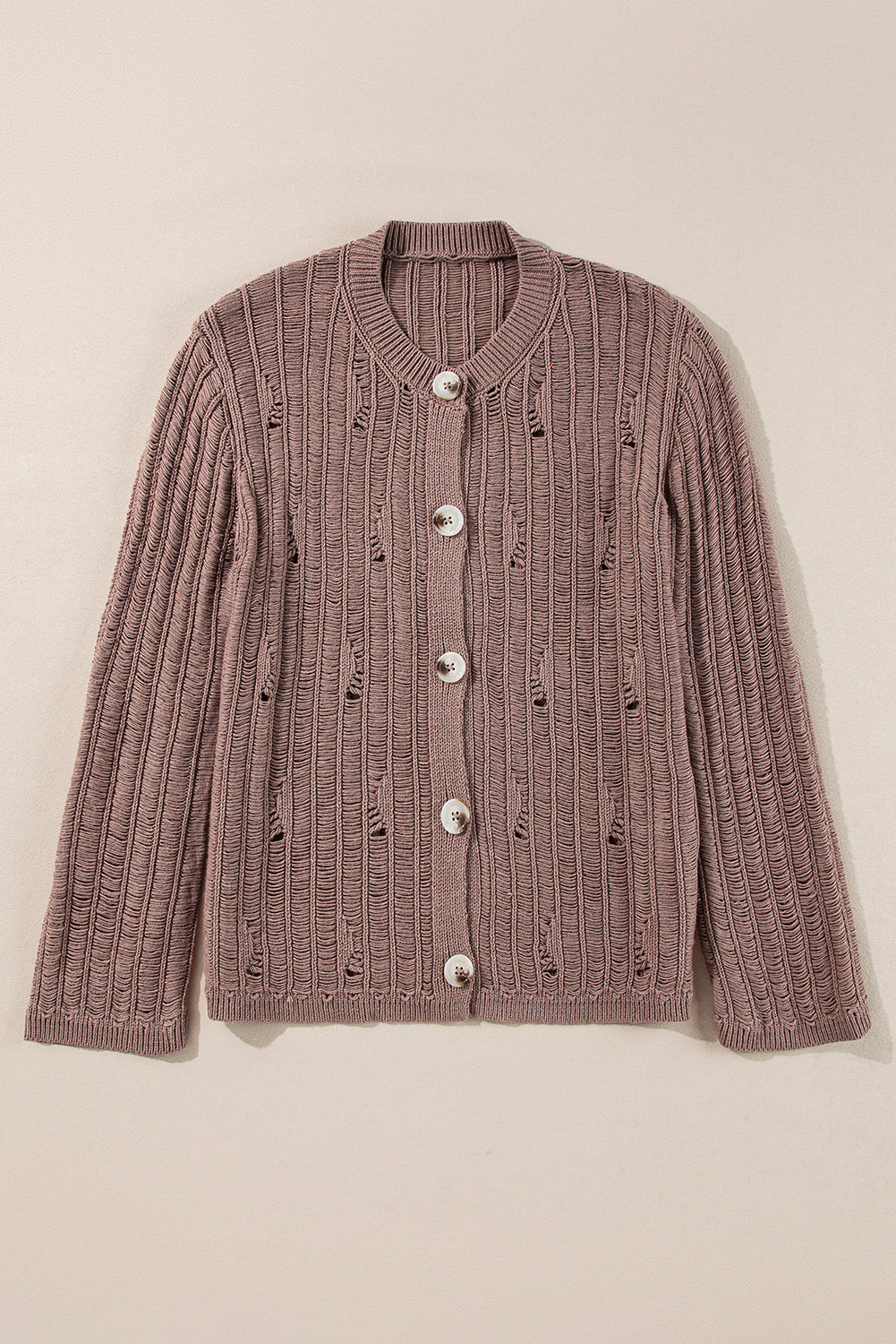 Goat Cut Out Textured Knit Buttoned Cardigan 🇨🇳