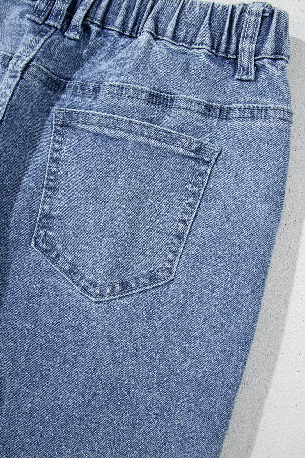 Dusk Blue Foiled Star Patchwork Straight Leg Loose Jeans 🇨🇳