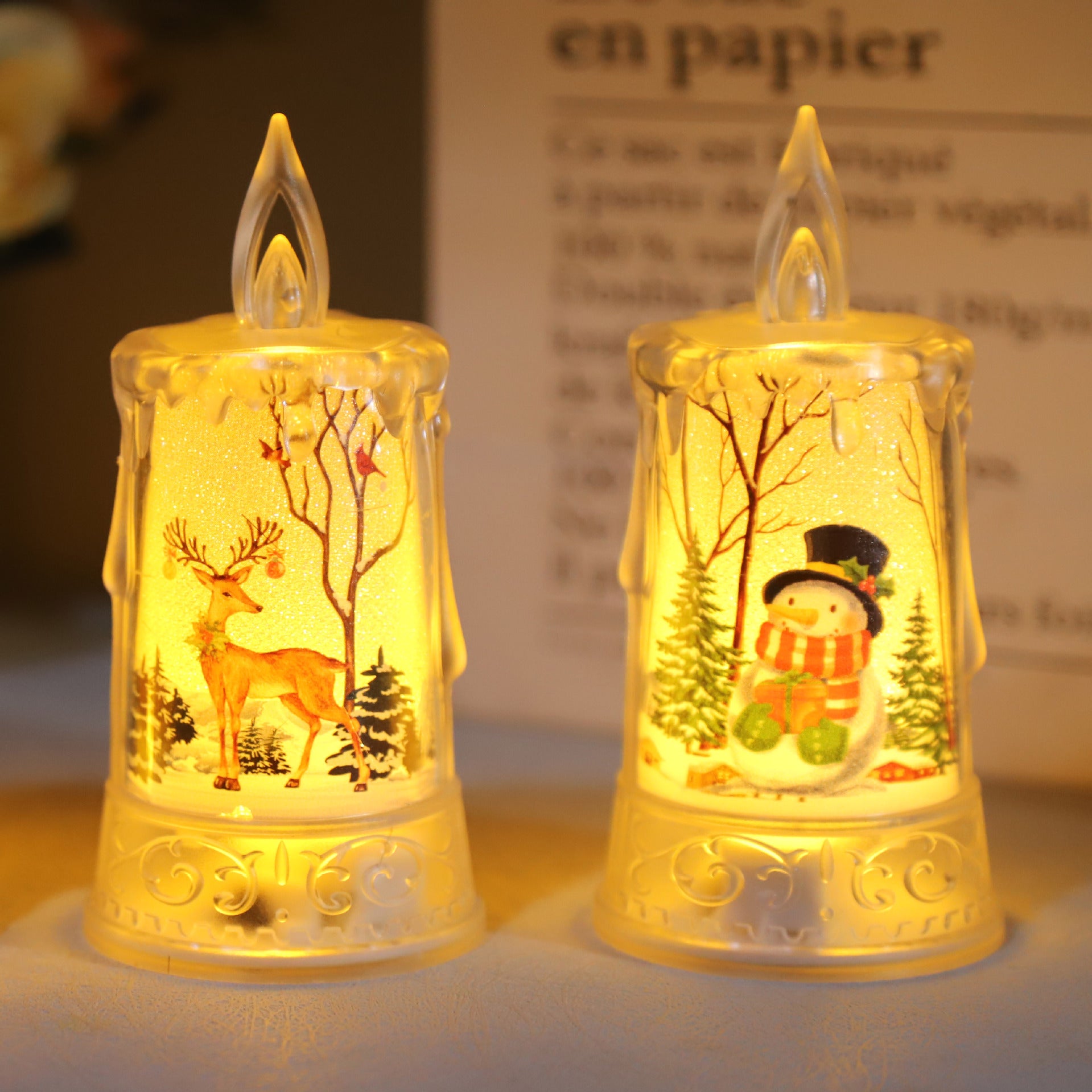 Christmas led electronic candle light Christmas snowman Elk decoration 🇨🇳