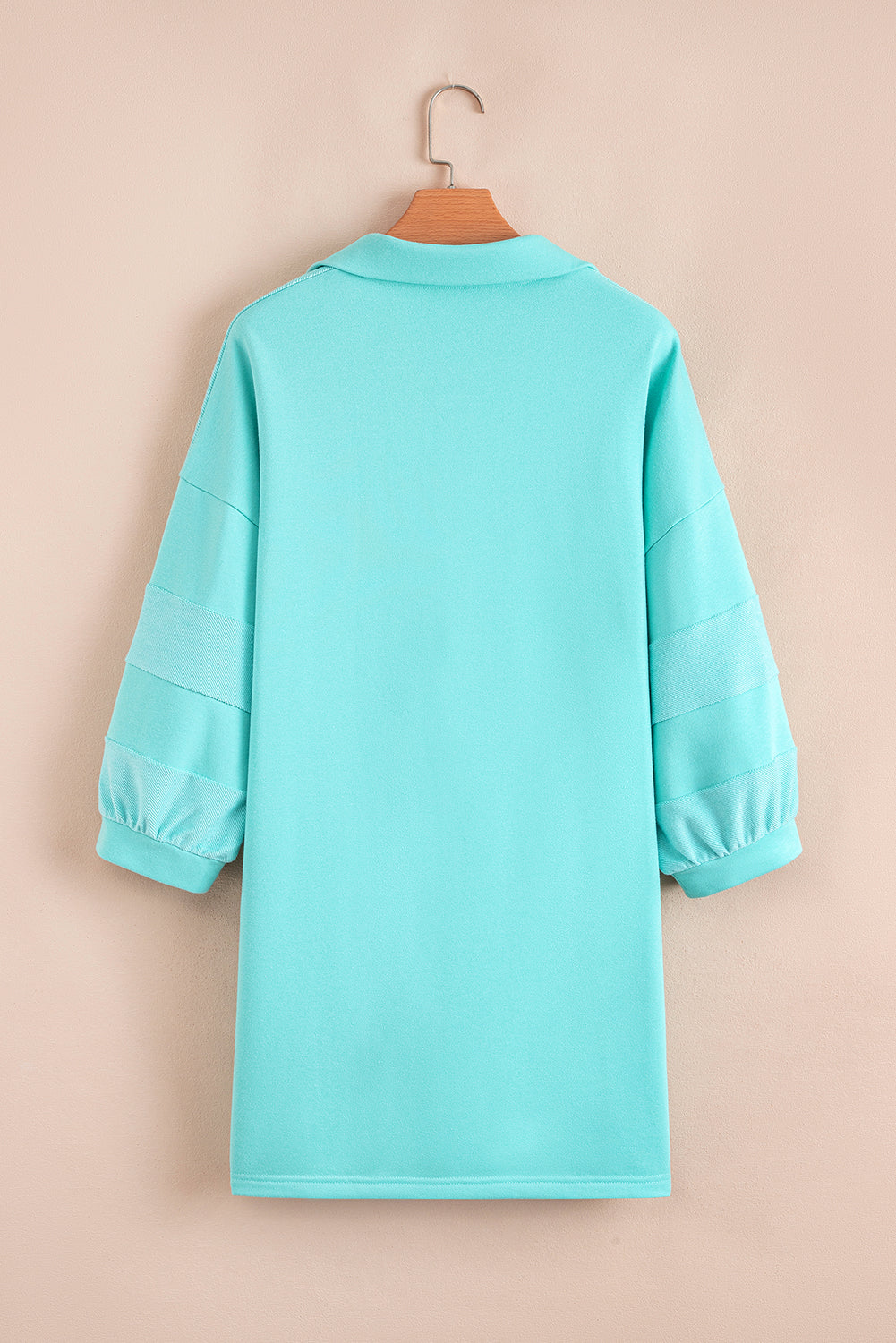 Moonlight Jade Bow Front Bracelet Sleeve Collared Side Pocket Shift Mini Dress 🇺🇸