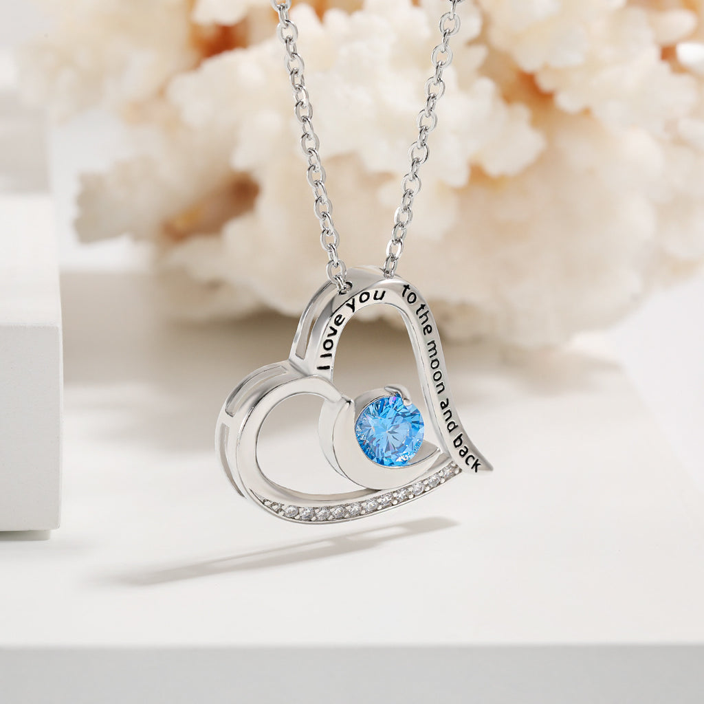 Love Necklace With Rhinestones And Letters Fashion Personality Heart-shaped Necklace Gift 🇨🇳
