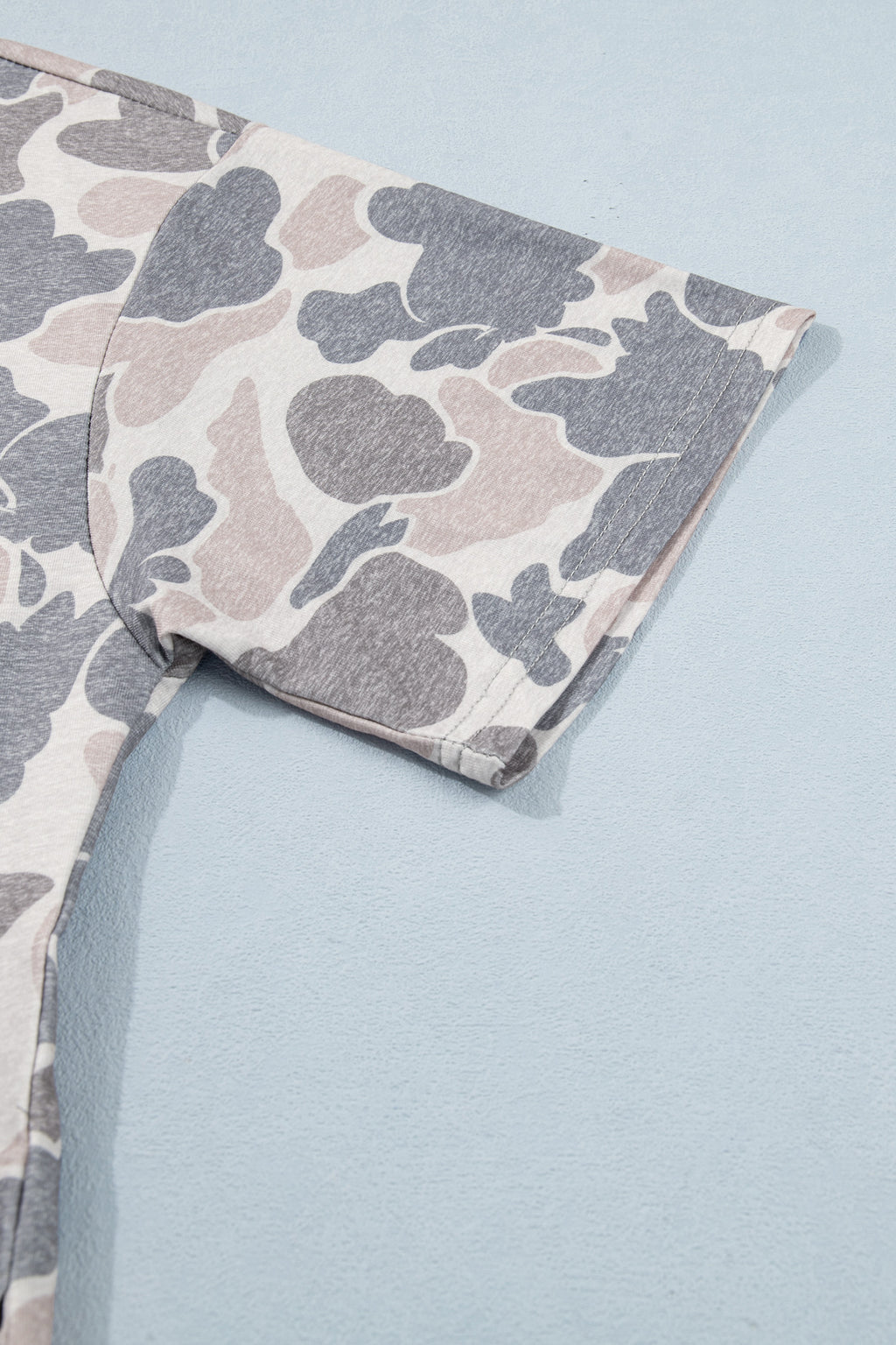 Multicolour Camouflage Print Short Sleeve Drop Shoulder Side Slit Casual Dress 🇺🇸