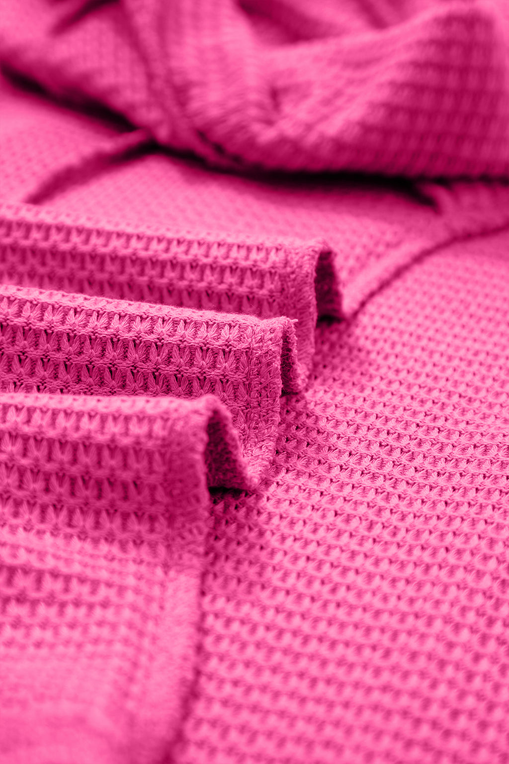 Strawberry Pink Waffle V Neck Short Sleeve Knit Top 🇺🇸