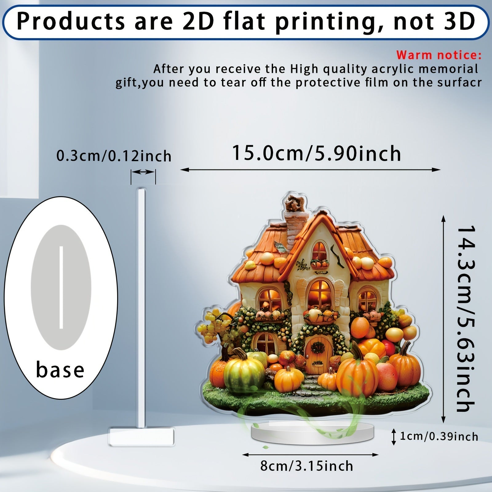 Halloween Pumpkin House Castle Dress Up 2D Flat Acrylic Table Decorative Ornament Gift 🇨🇳
