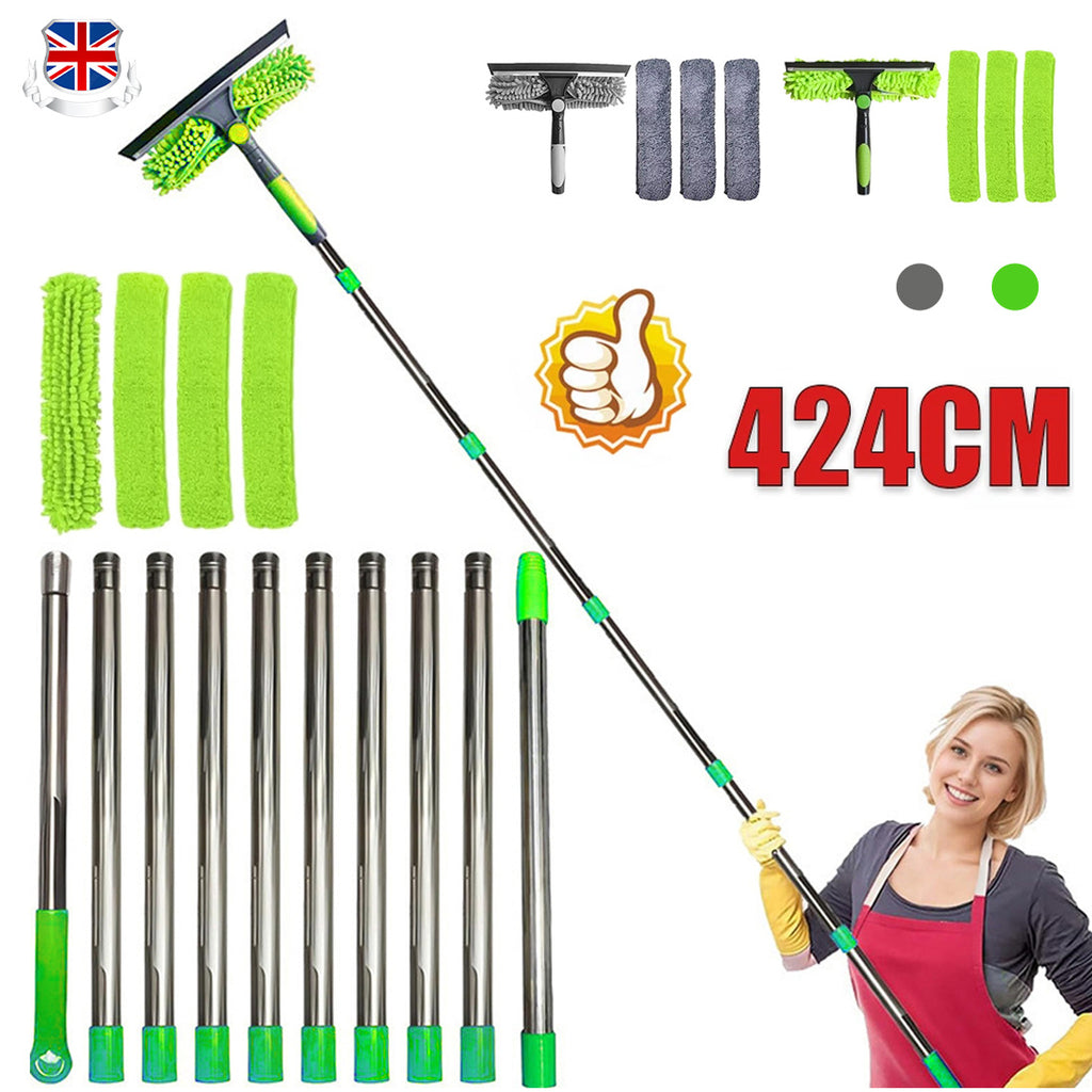 Telescopic Extendable Window Cleaner Equipment Glass Cleaning 4.5m Squeegee 🇨🇳