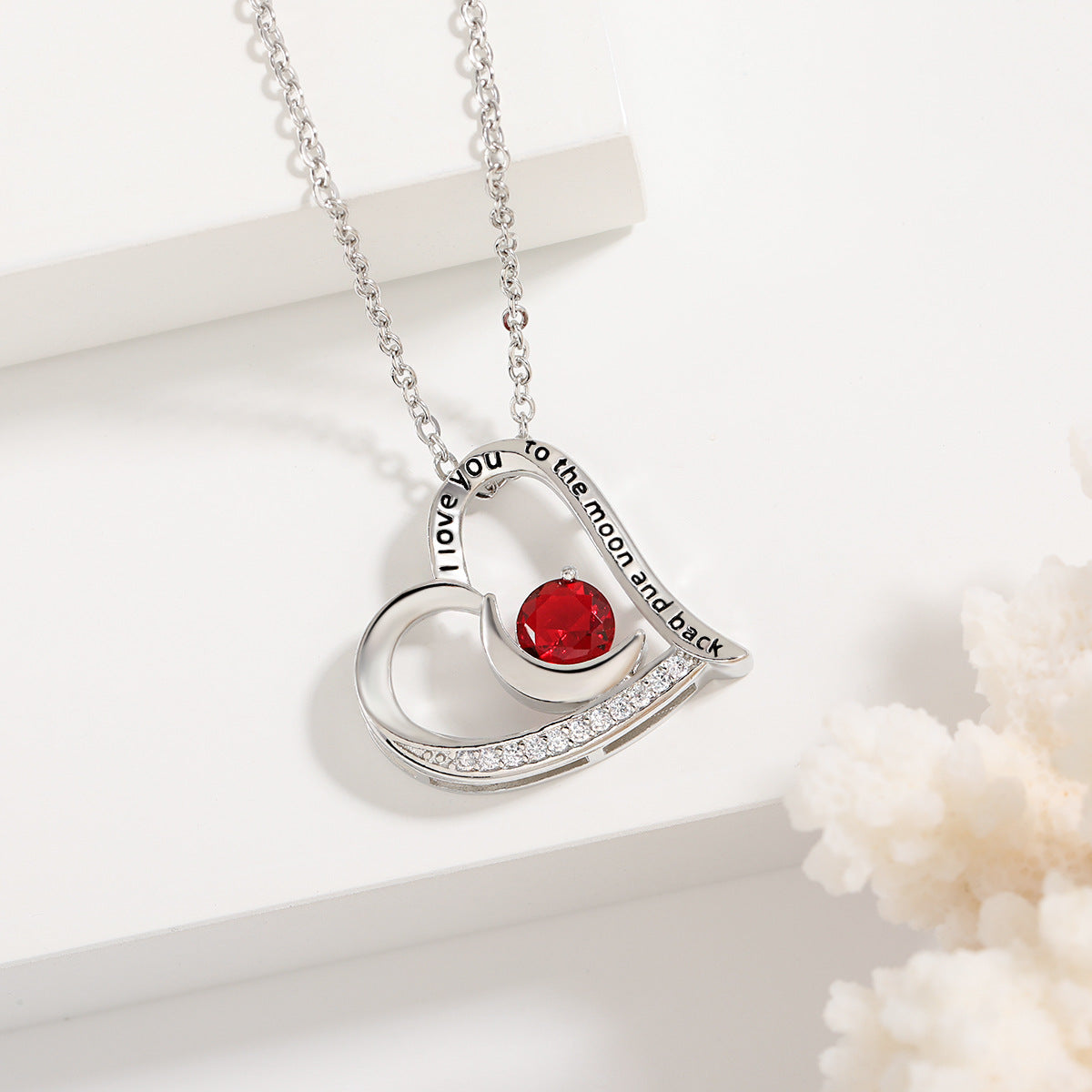 Love Necklace With Rhinestones And Letters Fashion Personality Heart-shaped Necklace Gift 🇨🇳