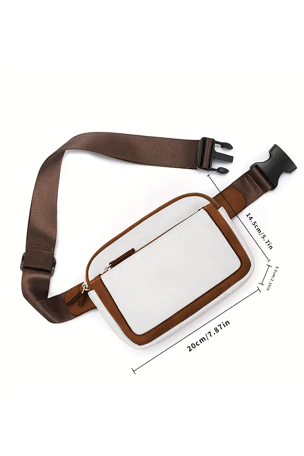 White Adjustable Strap Mini PU Leather Crossbody Bag 🇨🇳