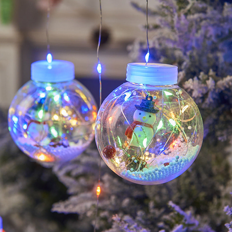 10PCS LED Christmas Curtain Lamp Fairy Snowman Wishing Ball Lamp String Christmas Window Decoration Christmas Light Room 🇨🇳