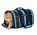 Pet Carrier Dog Cat Foldable Breathable Mesh Carrier with Handle Shoulder Strap 48.5 x 26 x 27cm Random Colours 🇬🇧