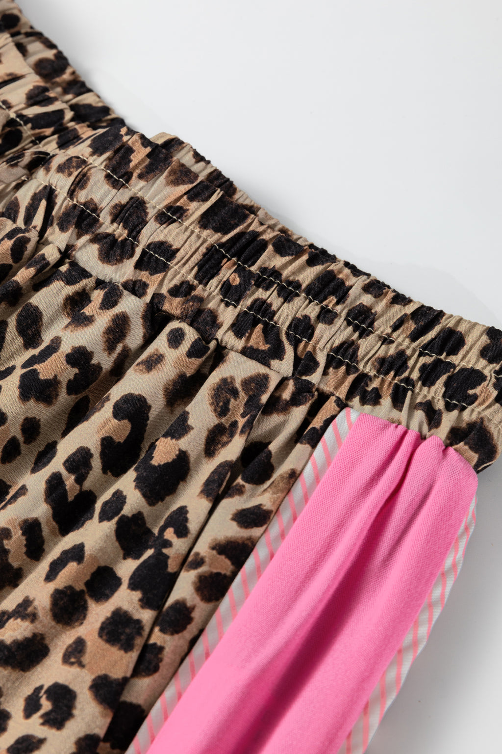 Brown Contrast Trim Leopard Top and Pant Set 🇺🇸