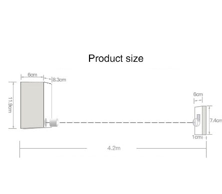 4.2m Steel Clothesline Rope Retractable Clothesline Indoor Stainless Steel Round Clothesline Outdoor Clothes Dryer 🇨🇳