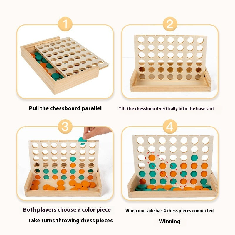 Wooden Puzzle Early Education Thinking Logic Training Desktop Parent-child Interactive Game Quarto Toys 🇨🇳