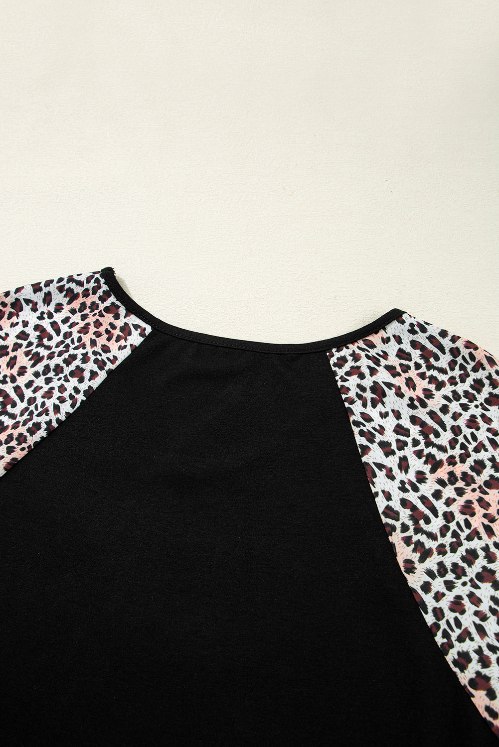 Black Leopard Ruffle Patchwork Sleeve Plus Size Top 🇺🇲