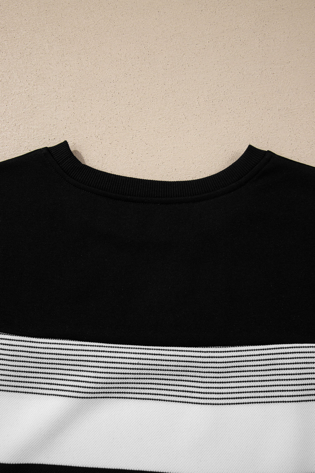Black Stripe Mixed Print Crew Neck Cap Sleeve T Shirt 🇺🇸