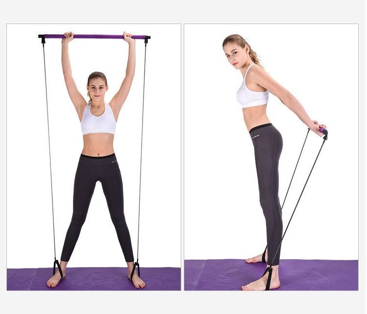 Yoga Crossfit Resistance Bands Exerciser Pull Rope Portable Gym Workout Pilates Bar Trainer Elastic Bands 🇨🇳 j