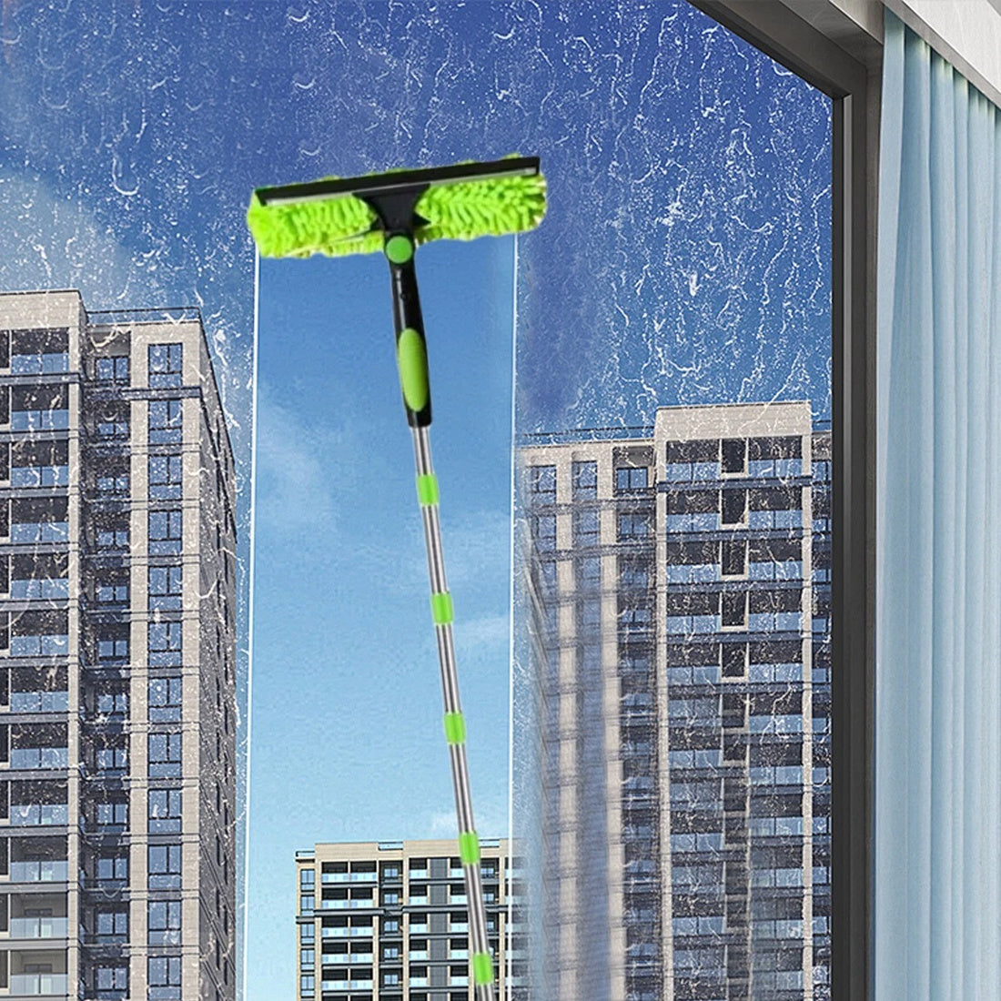 Telescopic Extendable Window Cleaner Equipment Glass Cleaning 4.5m Squeegee 🇨🇳