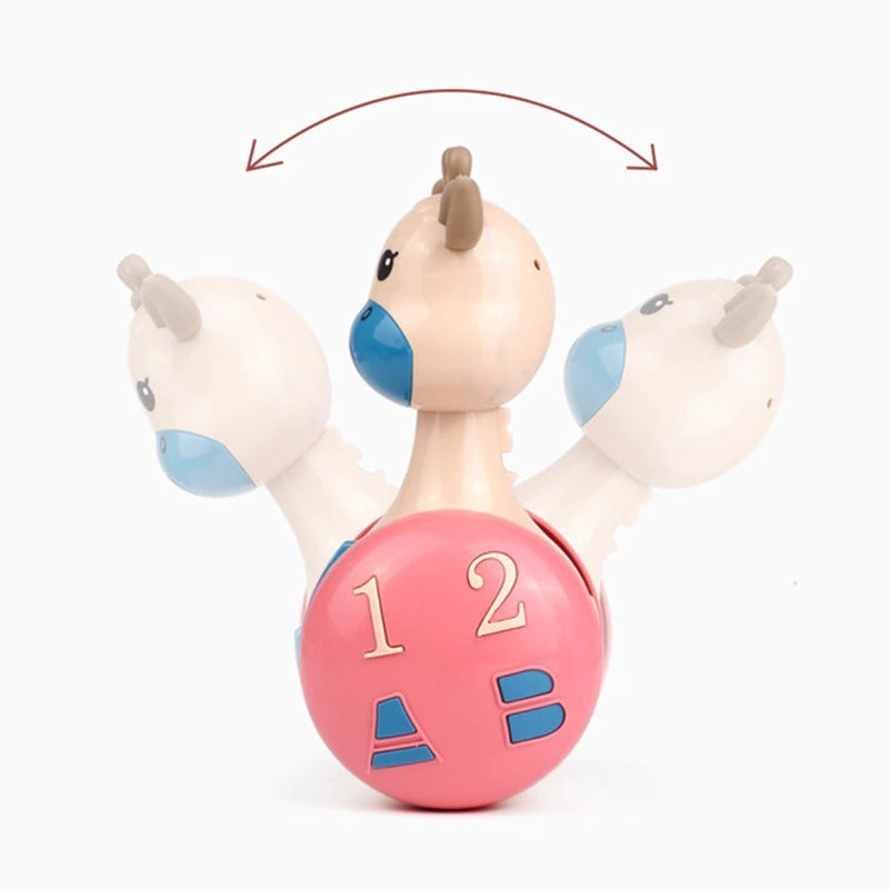 Sliding Deer Baby Tumbler Rattle 3 In 1 Sliding Tumbler Toy Baby Rattle Montessori Bath Toy For W Built-in Ring Bear Roly-Poly Early Learning Christmas Tumbler 🇨🇳