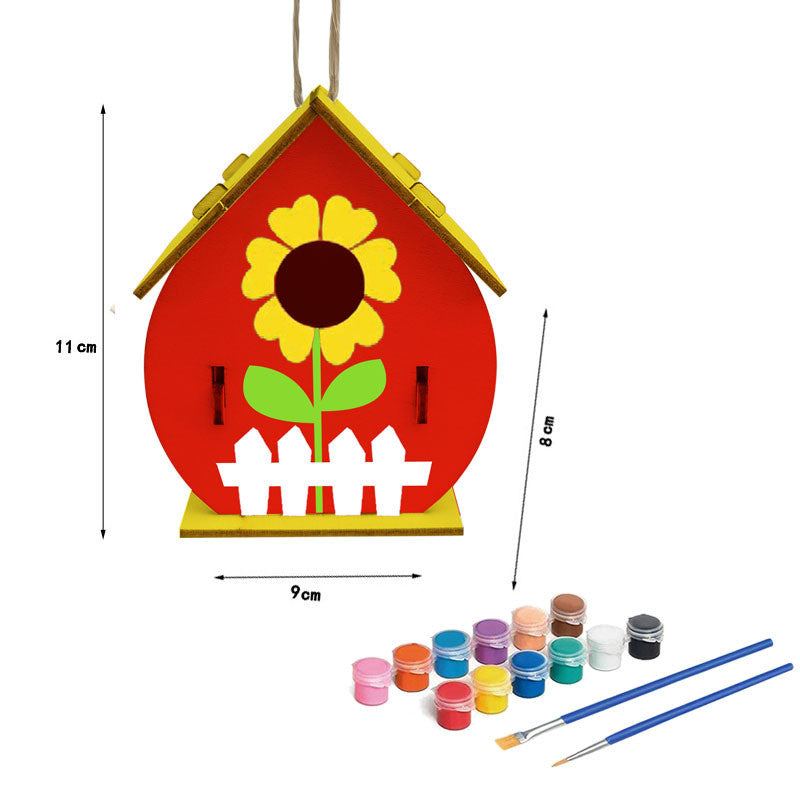 Hand Painted Wooden Bird House Indoor And Outdoor Pendant 🇨🇳