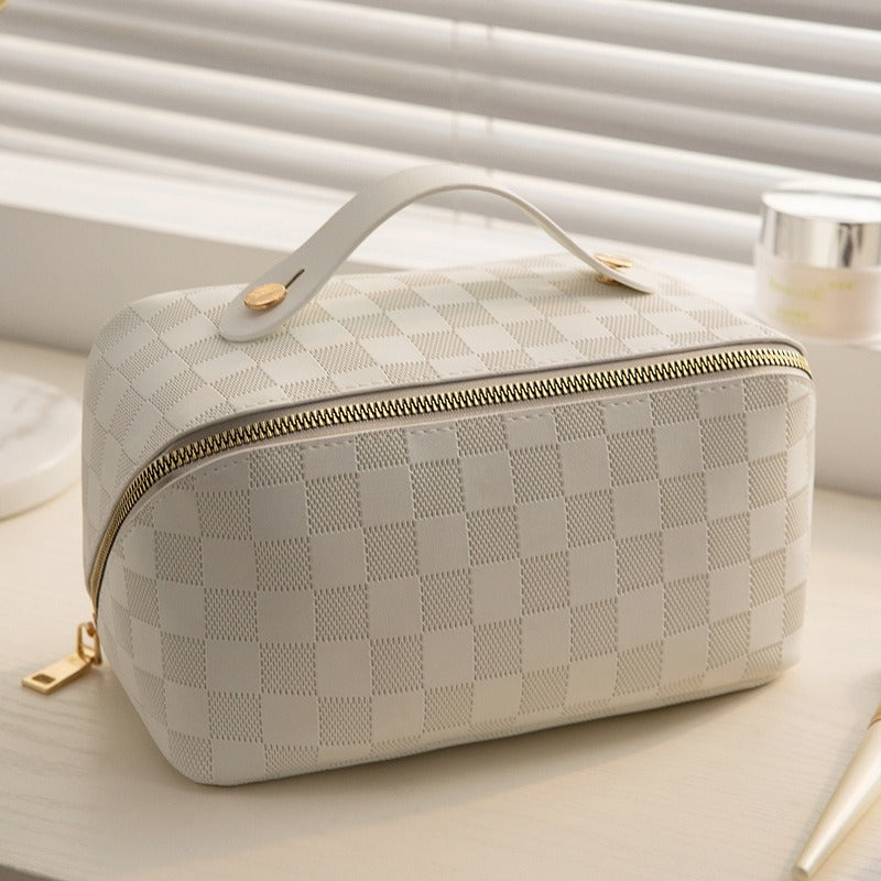 Checkered Pillow Bag Makeup Bag Women's Large Capacity Portable Instagram Travel Cosmetics 🇨🇳