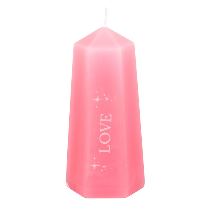 Love Crystal Candle with Rough Rose Quartz 🇬🇧