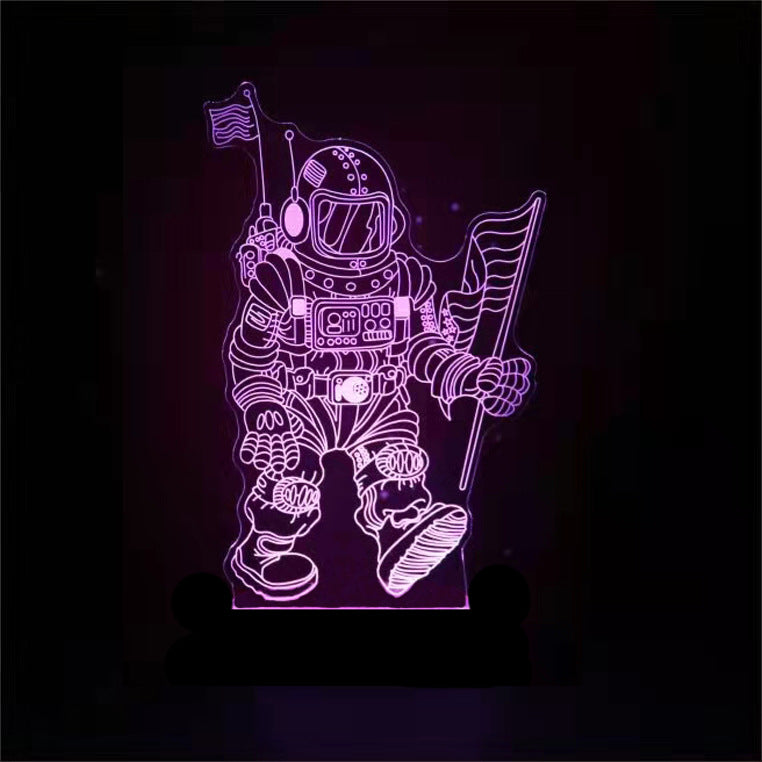 Tuya Smart App Remote Control RGB Colorful Table Lamp LED Acrylic Animation Dimming Color 3D Night Light 🇨🇳