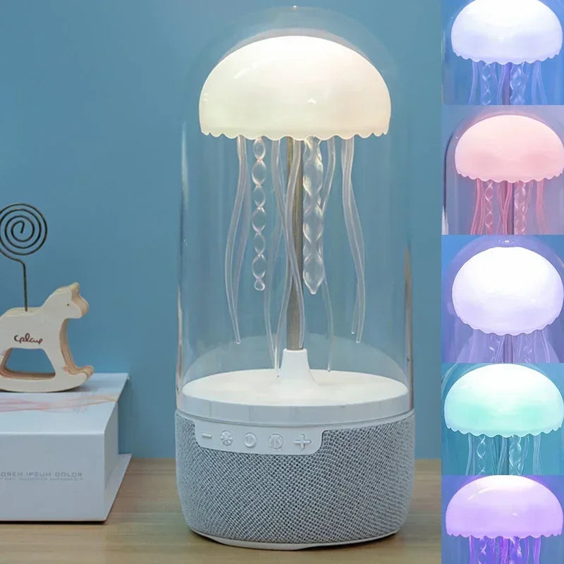 Creative Colorful Jellyfish Lamp Bluetooth Speaker HiFi Stereo 1800mAh Sports Jellyfish Speaker with Lights 🇨🇳