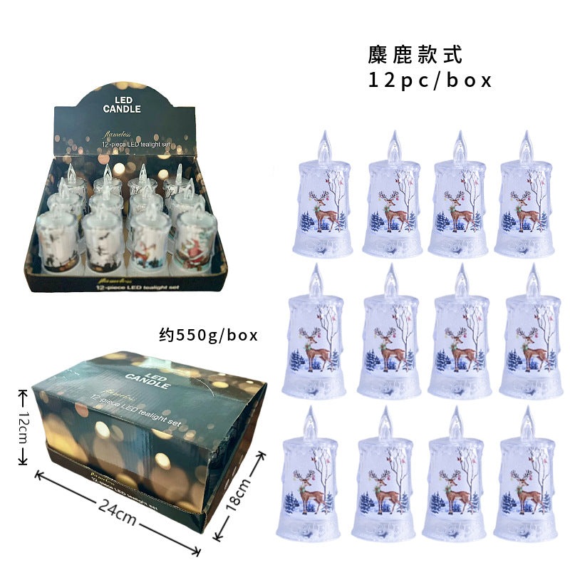 Christmas led electronic candle light Christmas snowman Elk decoration 🇨🇳