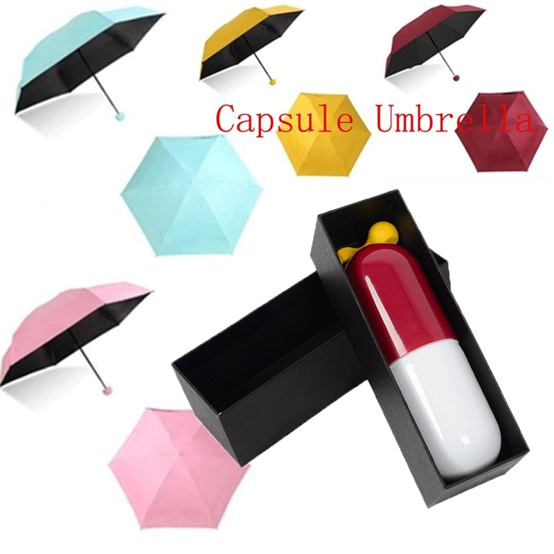 Mini Folding Capsule Small Umbrella With Pill Package Box 🇨🇳