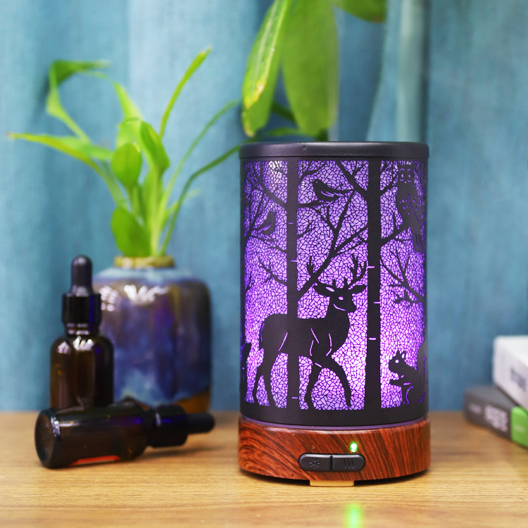Iron Art Forest Animal Mute Aroma Diffuser Household Humidifier Colorful Night Light 🇨🇳