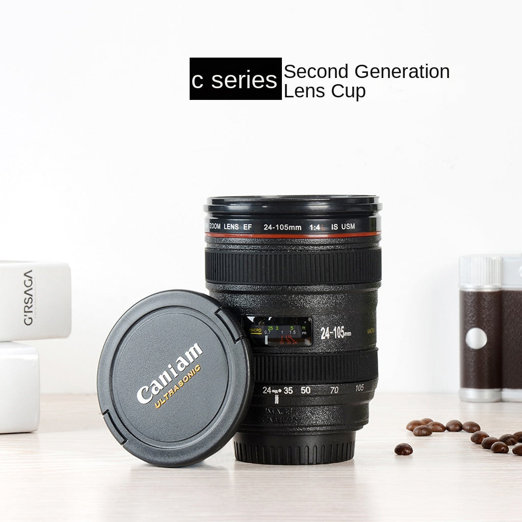 DSLR lens cup stainless steel water cup office coffee cup 🇨🇳