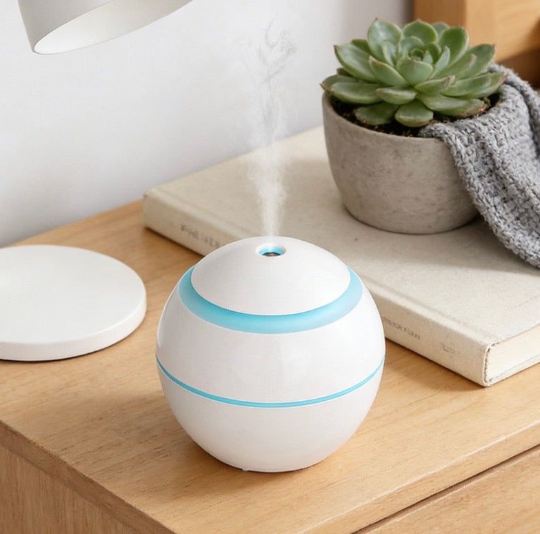 200mL Aroma Mist Diffuser with Soft Light Jasmine Fragrance Oil USB Round Essential Oil Diffuser Aromatherapy Humidifier 🇬🇧