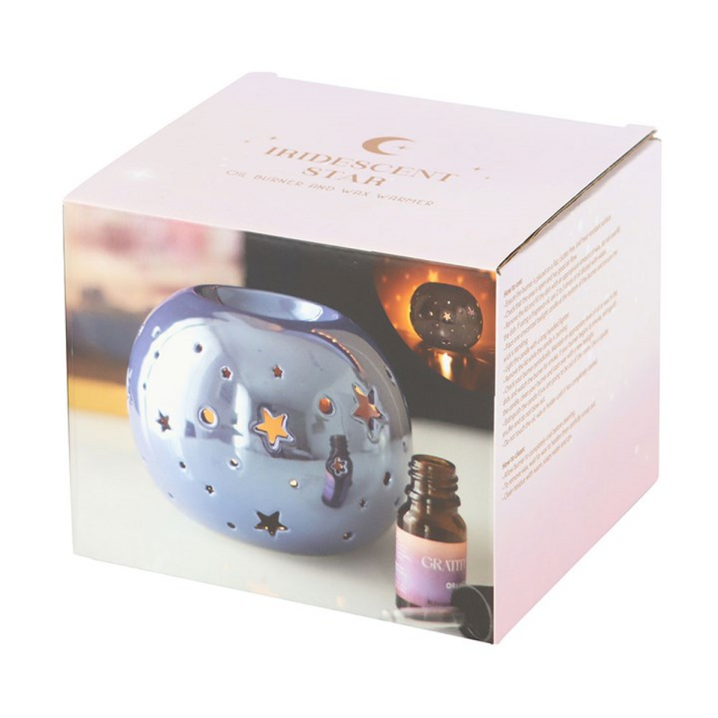 *Purple Iridescent Star Ceramic Oil Burner and Wax Warmer 🇬🇧
