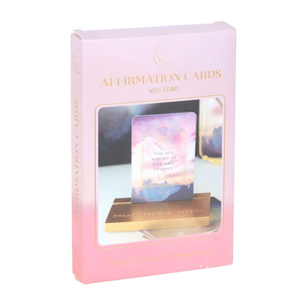Ethereal Affirmation Cards with Wooden Stand 🇬🇧
