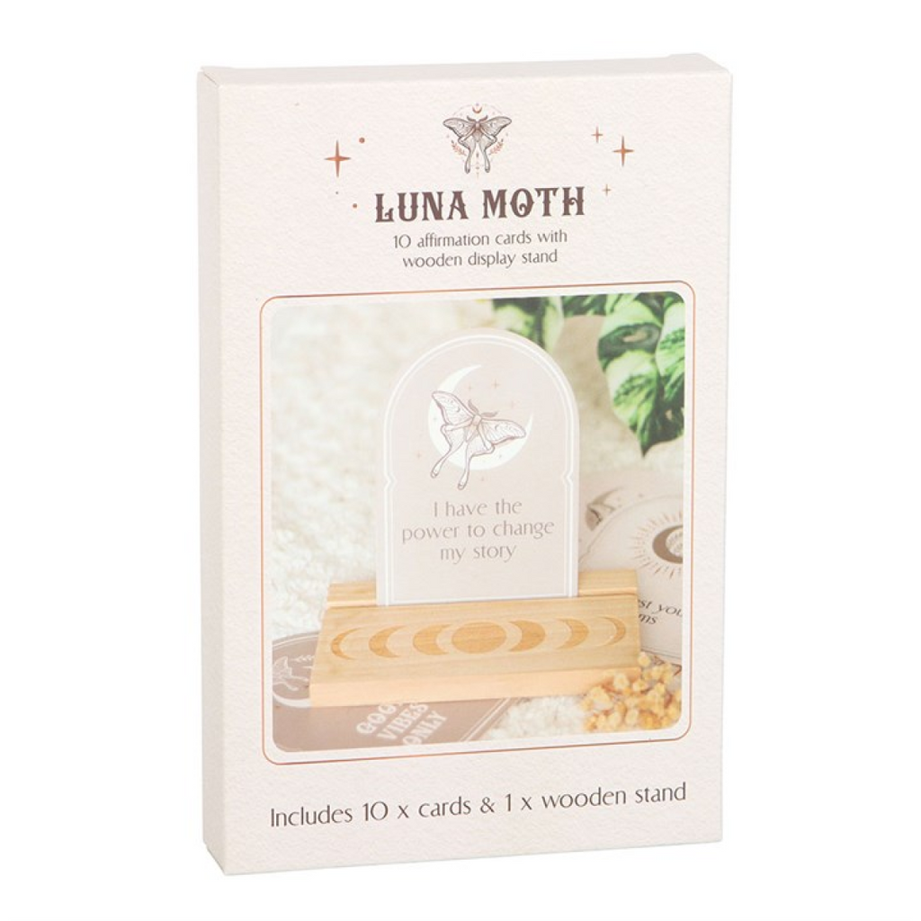 Luna Moth Affirmation Cards with Wooden Stand 🇬🇧