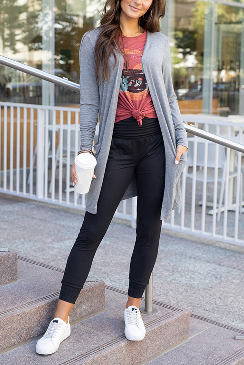 Black High Waist Pleated Pocket Leggings 🇺🇸