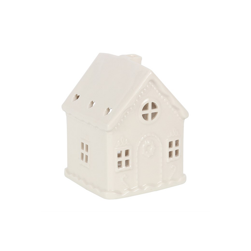 White Gingerbread House Tealight Holder 🇬🇧