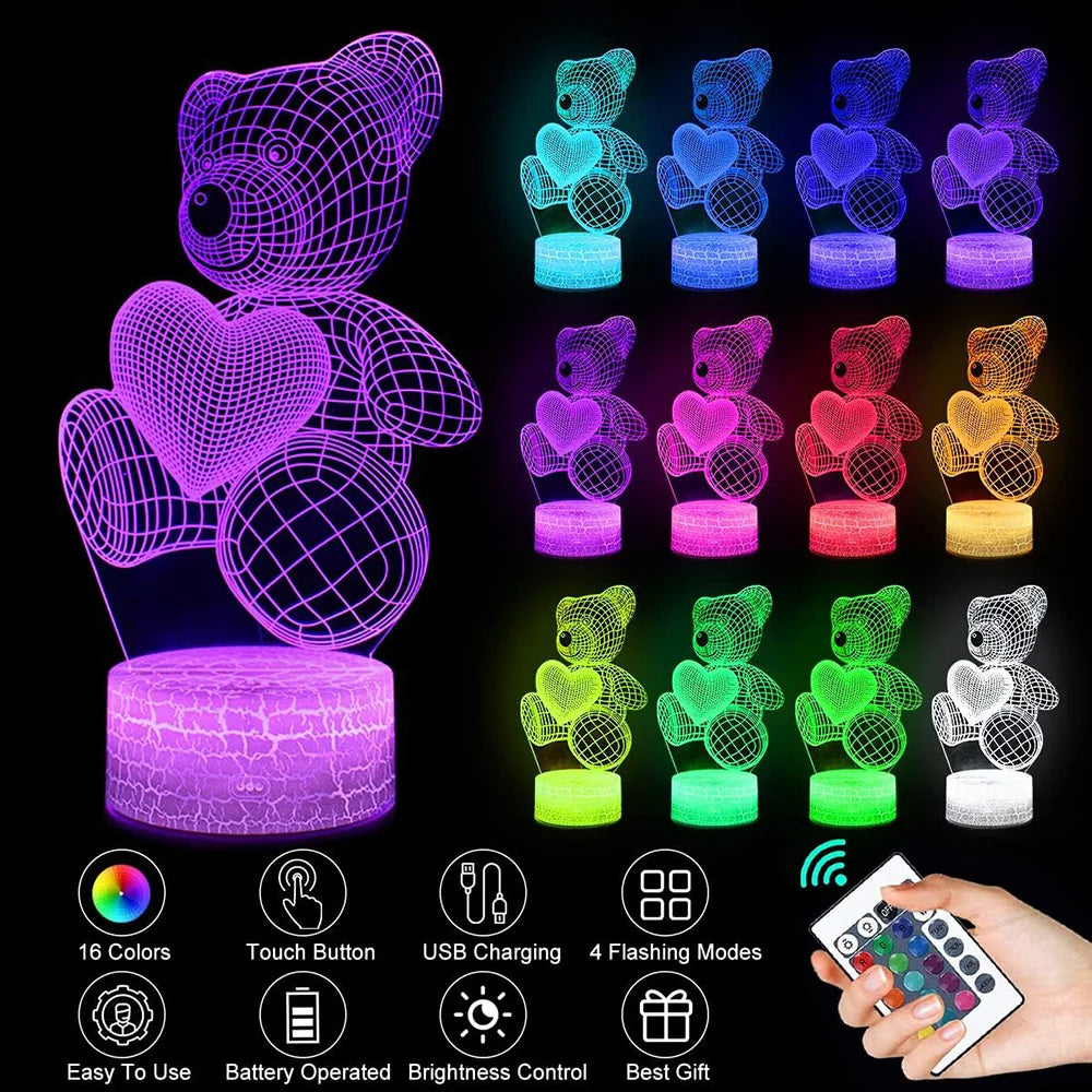 3D Lamp Acrylic USB LED Night Lights Neon Sign Lamp  🇨🇳
