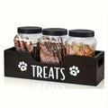 Solid Wood Pet Snack Container Storage Box 🇨🇳