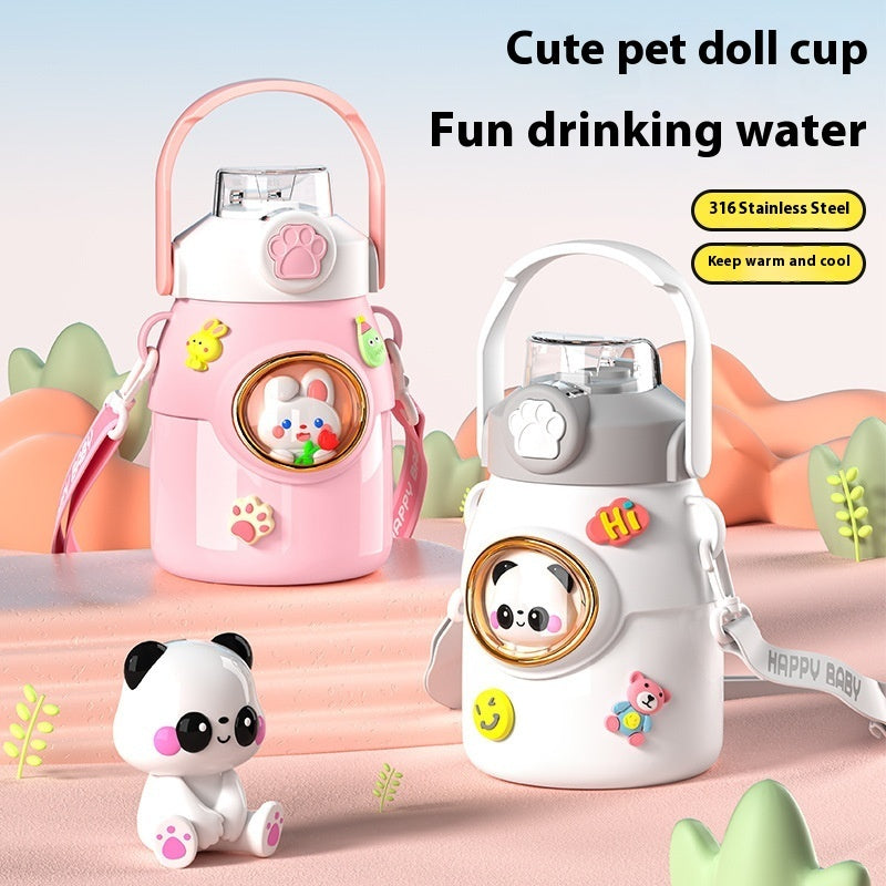 Cartoon Doll 316 Stainless Steel Insulated Straw Cup 🇨🇳