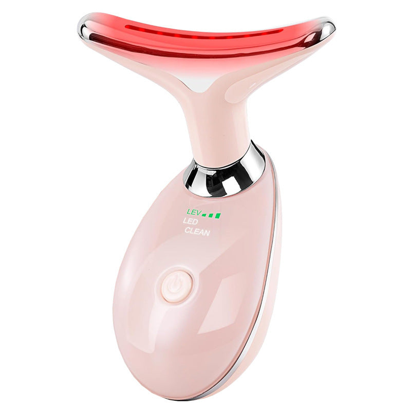 Neck Face Beauty Device Colorful LED Photon Therapy Skin Tighten Reduce Double Chin Anti Wrinkle Remove Lifting Massager 🇨🇳
