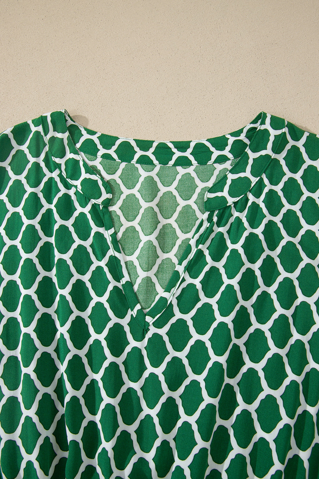 Green Plus Size Geometric Print Pocketed Ruffle Hem Casual Dress 🇺🇸