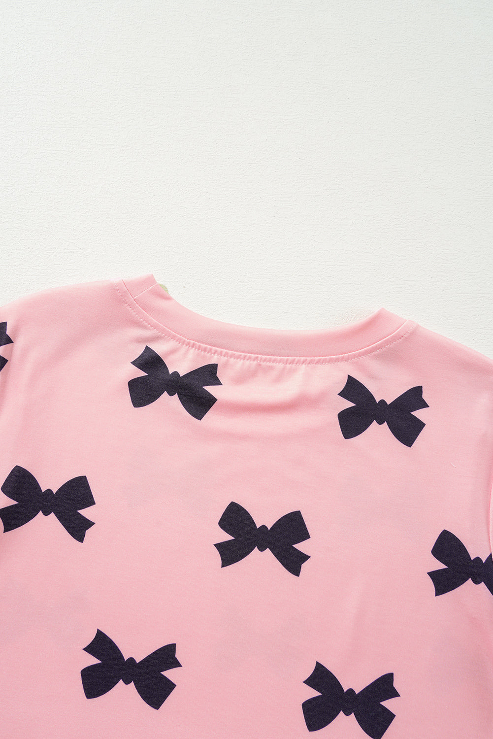 Pink Bow Printed Short 2pcs Lounge Set 🇨🇳