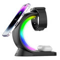 4 In 1 Magnetic Wireless Fast Charging For Smart Phone Atmosphere Light Charging Station For Airpods Pro I-phone Watch 🇨🇳