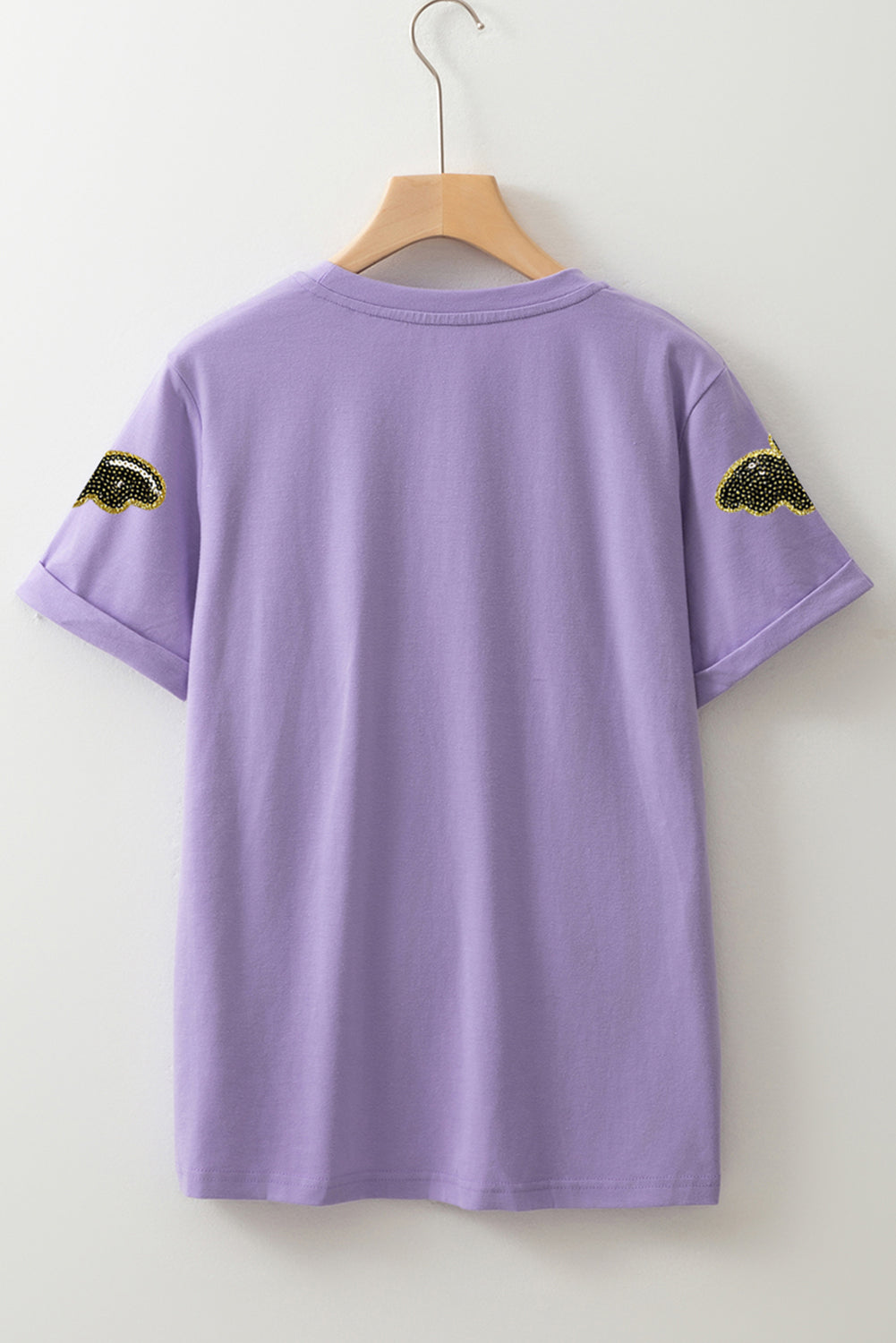 Wisteria Sequin Halloween Bat Patched Casual T Shirt 🇺🇸