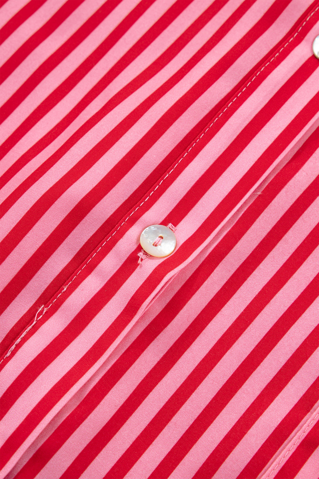 Red Stripe Button-Up Shirt Long Sleeve Patch Pocket Casual Shirt 🇺🇸