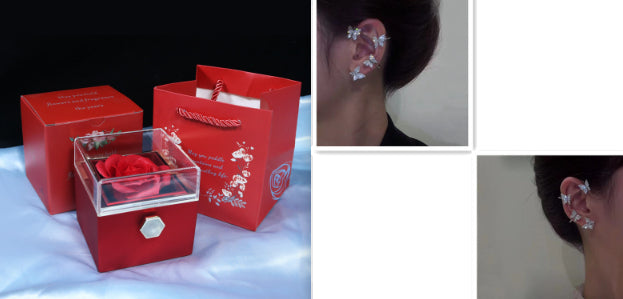 Rotating Soap Flower Rose Gift Box Creative Rotating Rose Jewelry Packaging Box 🇨🇳